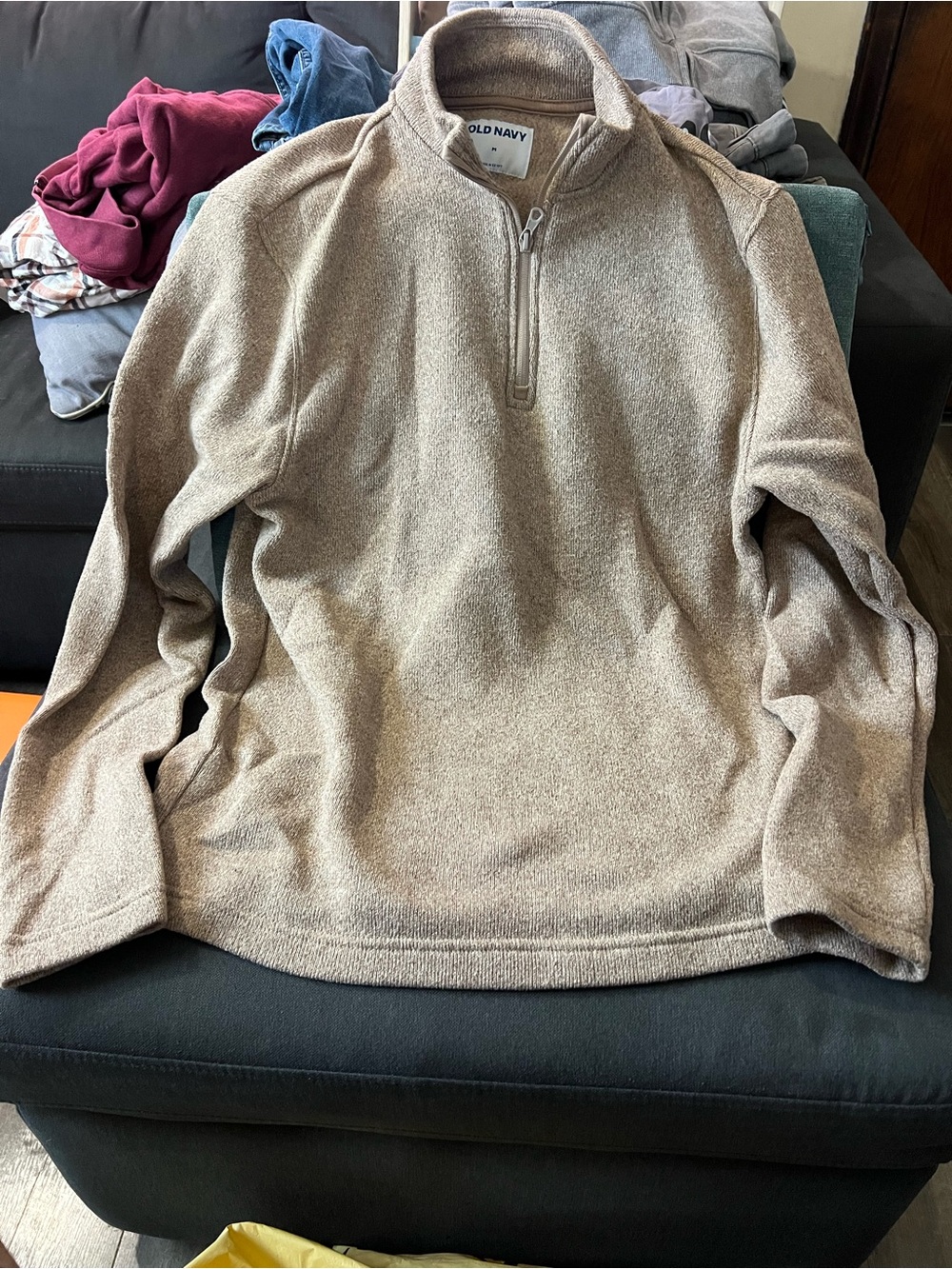 Old Navy Men's Zip-Front Sweater - Tan Heather